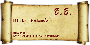 Blitz Bodomér névjegykártya